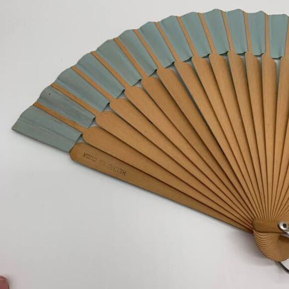 Vintage Hand Fans Handpainted Tropical Caribbean Set of 2 - Picture 7 of 10